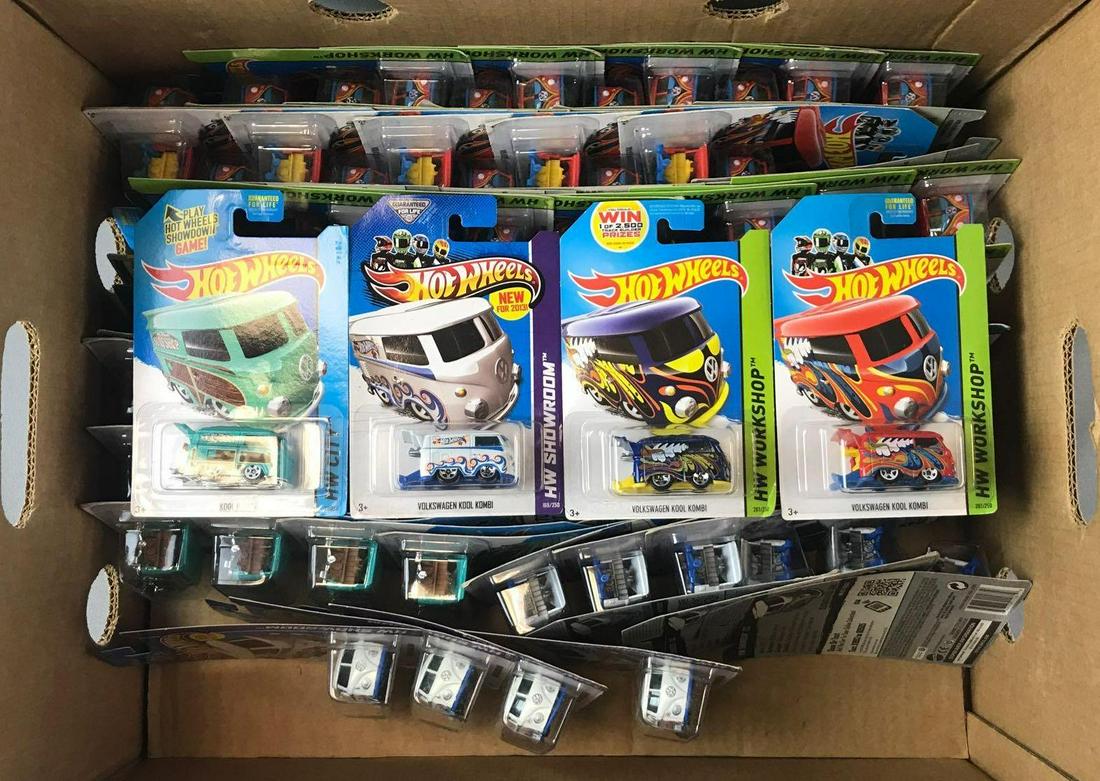 Group of 81 Assorted Hot Wheels VW Kool Kombi Die-Cast: Includes HW City No. 73, HW Showroom No. 169, and HW Workshop No. 201 (2 styles)