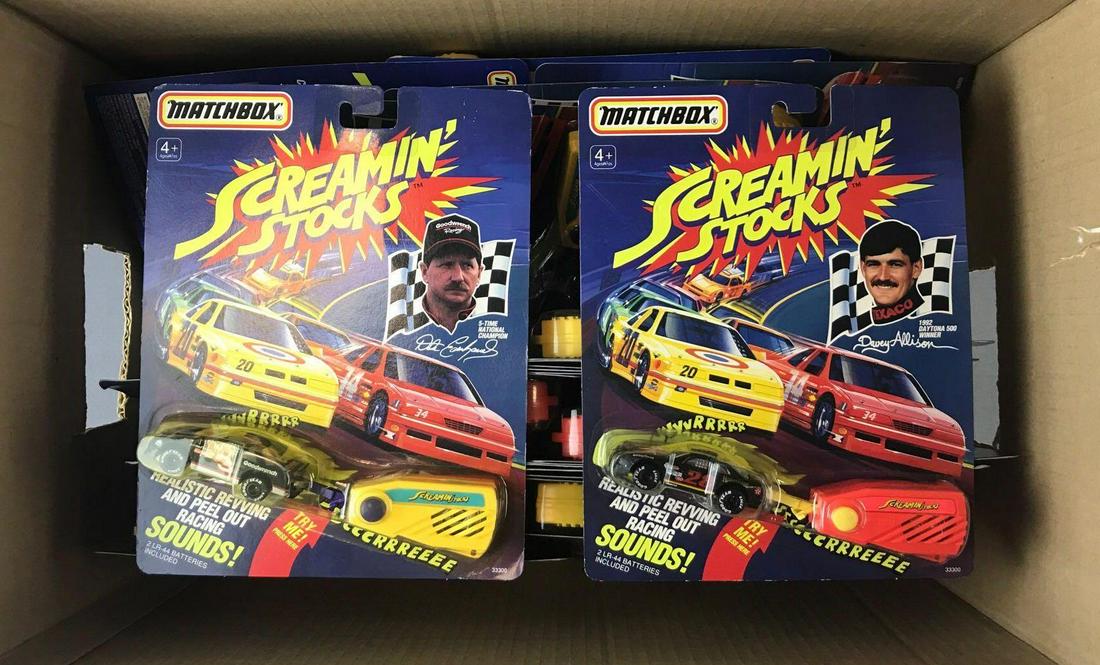 Group of 21 Matchbox Screamin Stocks Die-Cast Vehicles: Includes Dale Earnhardt and Davey Allison