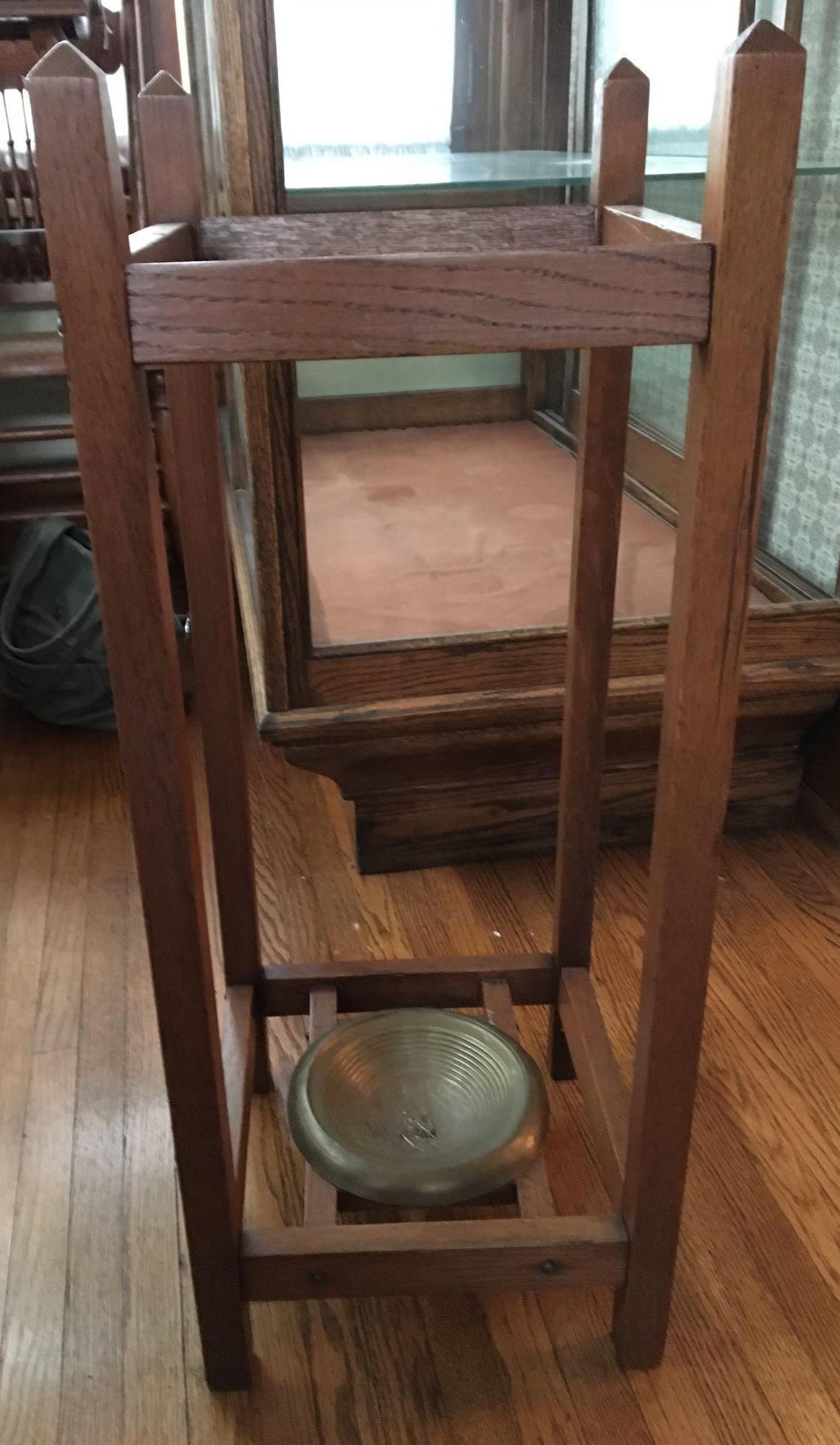 Antique Mission Style Oak Umbrella Stand: 29 x 11 1/2 x 11 1/2 inches