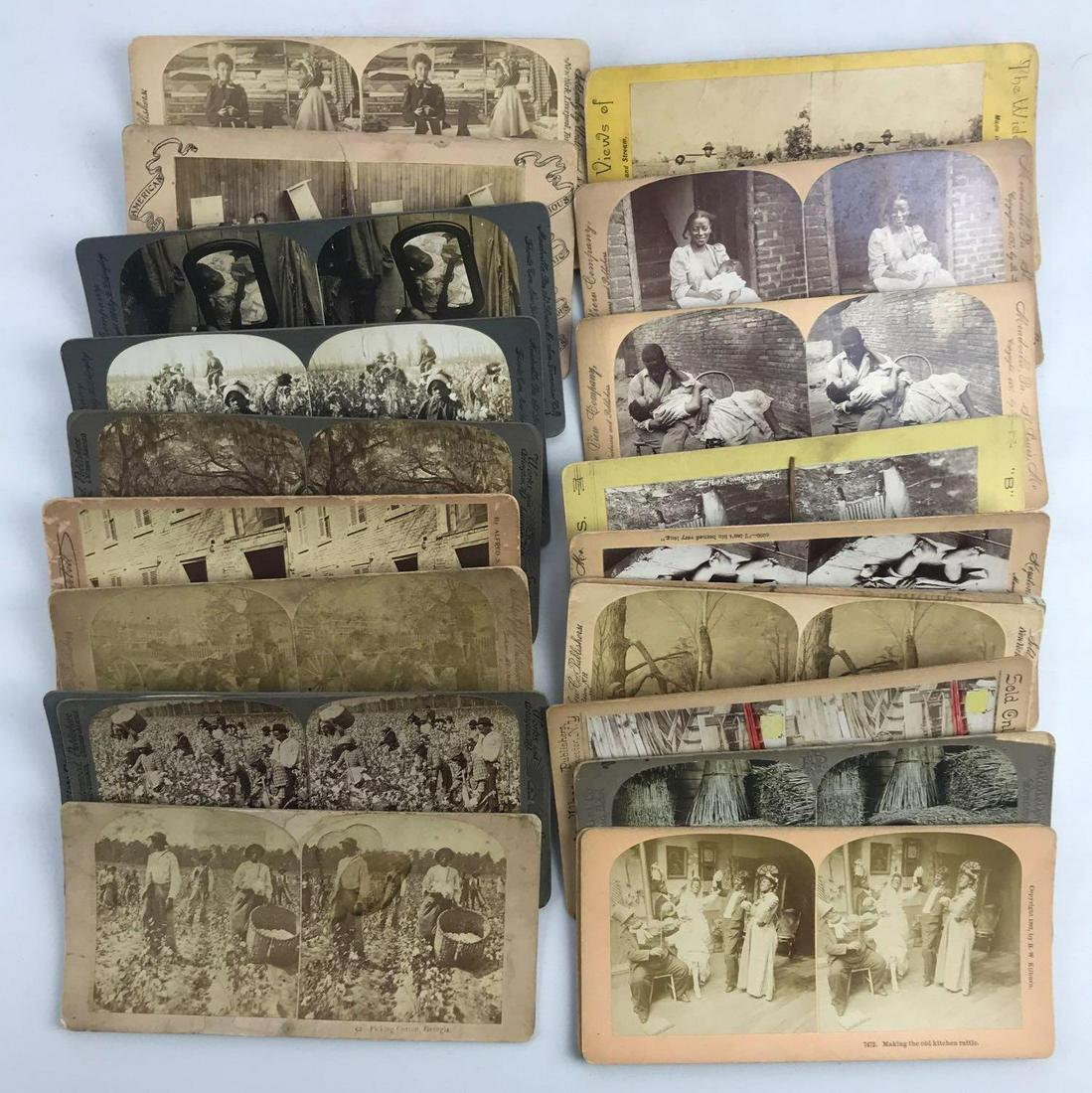 Group of 23 Stereo Views : Black Americana Stereo: An assortment of Black Americana stereo slides