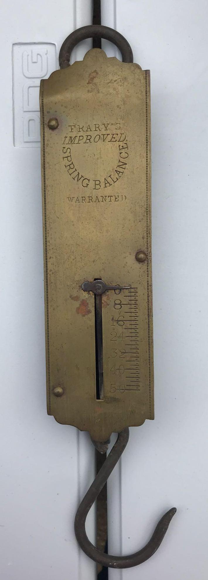 Vintage Hanging Spring Balance Scale: 12 1/2 inches