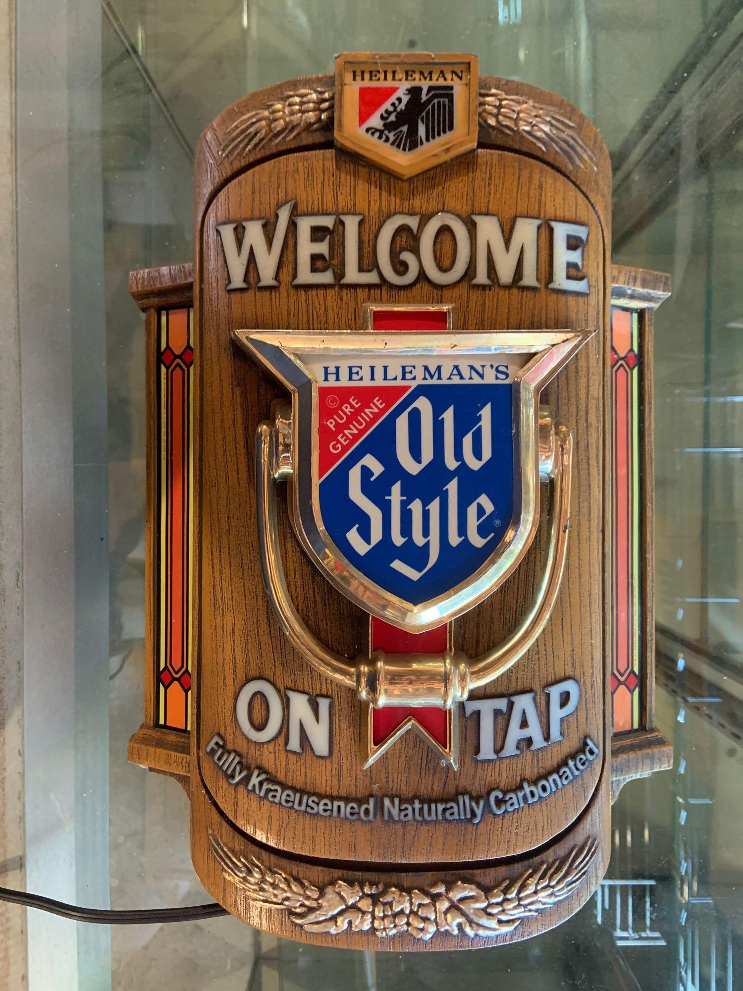 "Old Style" on Tap : Welcome - Advertising Beer Signs: 11 1/2 x 16 inches; nonworking