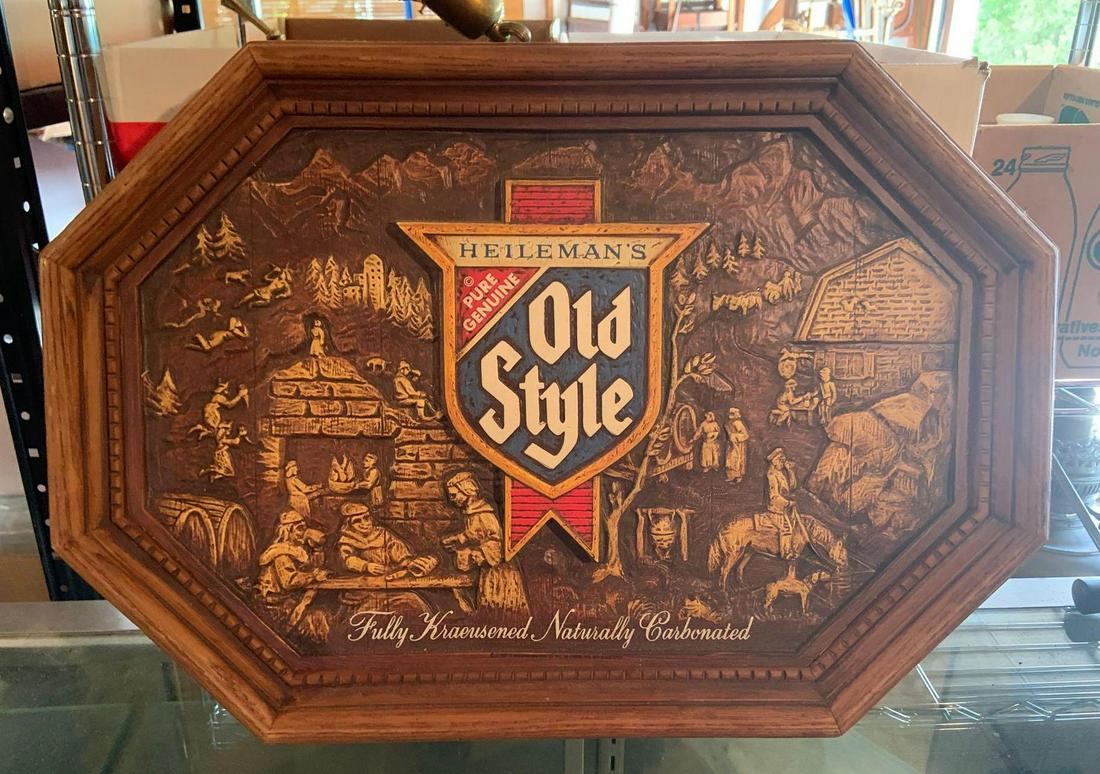 "Old Style" Advertising Beer Sign: 22 x 15 inches