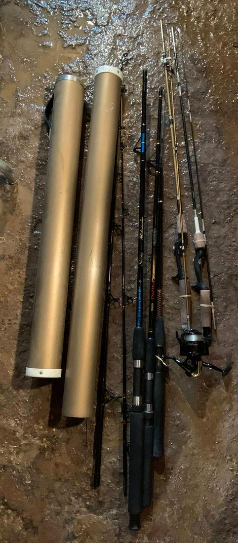 Group of Fishing Poles: Includes Shakespeare 3500, Zebco"Rhino Glow Tip" and Shakespeare "Sigma"