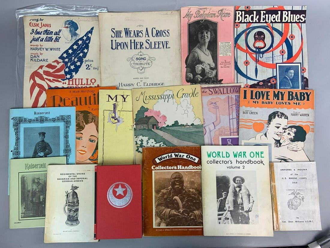 Ephemera Lot of Sheet Music: Also includes 5 Regerence Books