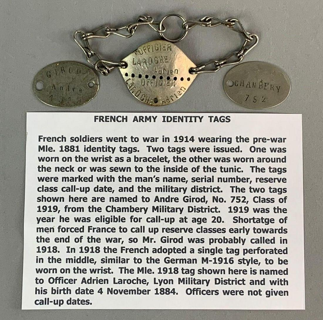 Group of 3 WW1 French Dogtags (1 of 3)