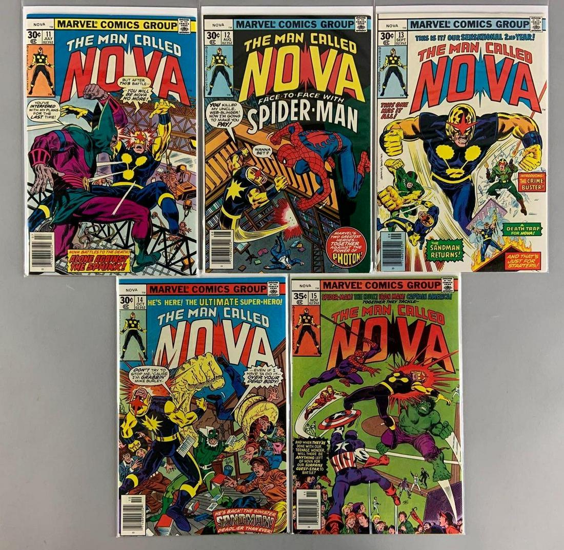 Group of 5 Marvel Comics The Man Called Nova Comic: Includes No. 11-15, July-Nov 1977, Bronze Age, $.30 and $.35