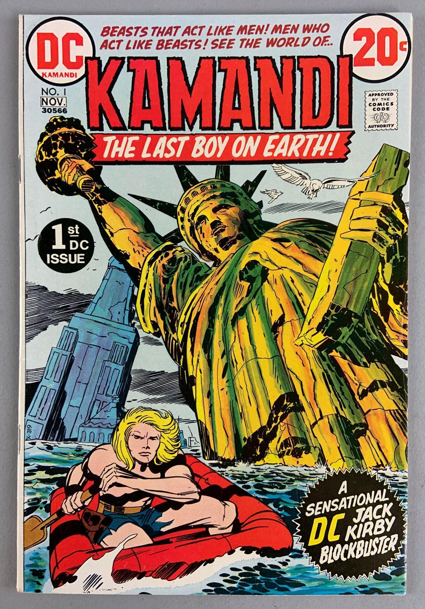 DC Comics Kamandi The Last Boy on Earth No. 1 Comic: 1st Appearance of Ben Boxer; 1st appearance of Dr. Canus; 1st appearance of Kamandi; Origin of Kamandi, Nov 1972, Bronze Age, $.20, Bagged and Boarded.ÊNear Mint Condition, It Would be Hard to Upgrad