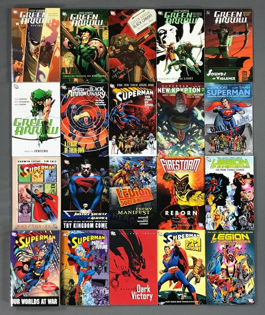 Group of 20 DC Trade Comics: Includes Green Arrow, Superman, Batman, and more