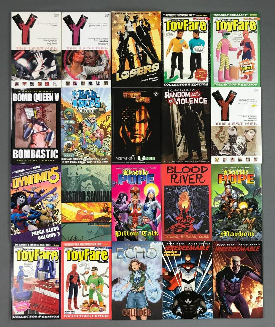 Group of 20 Assorted Trade Comics: Includes Battle Pope, The Losers, Twisted ToyFare Theatre, and more