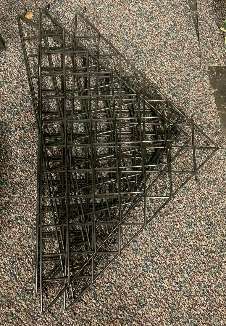 Group of six black grid wall corner panels: 33 x 17 inches