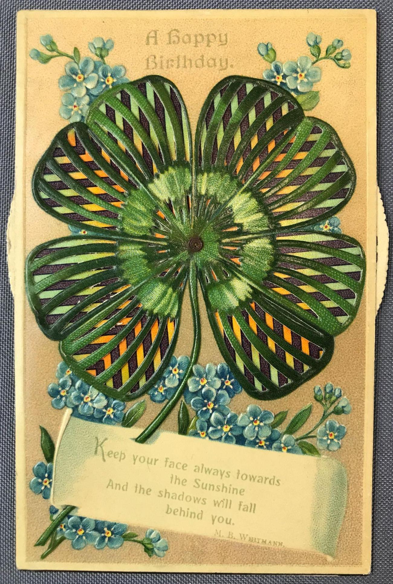 Postcard-Kaleidoscope: Birthday, shamrock