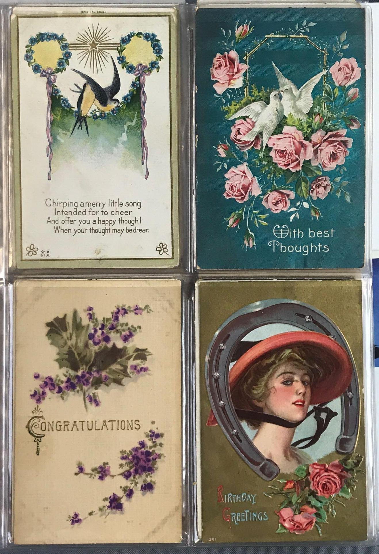 Postcards-Group of 3 Binders- Miscellaneous Greetings (1 of 12)