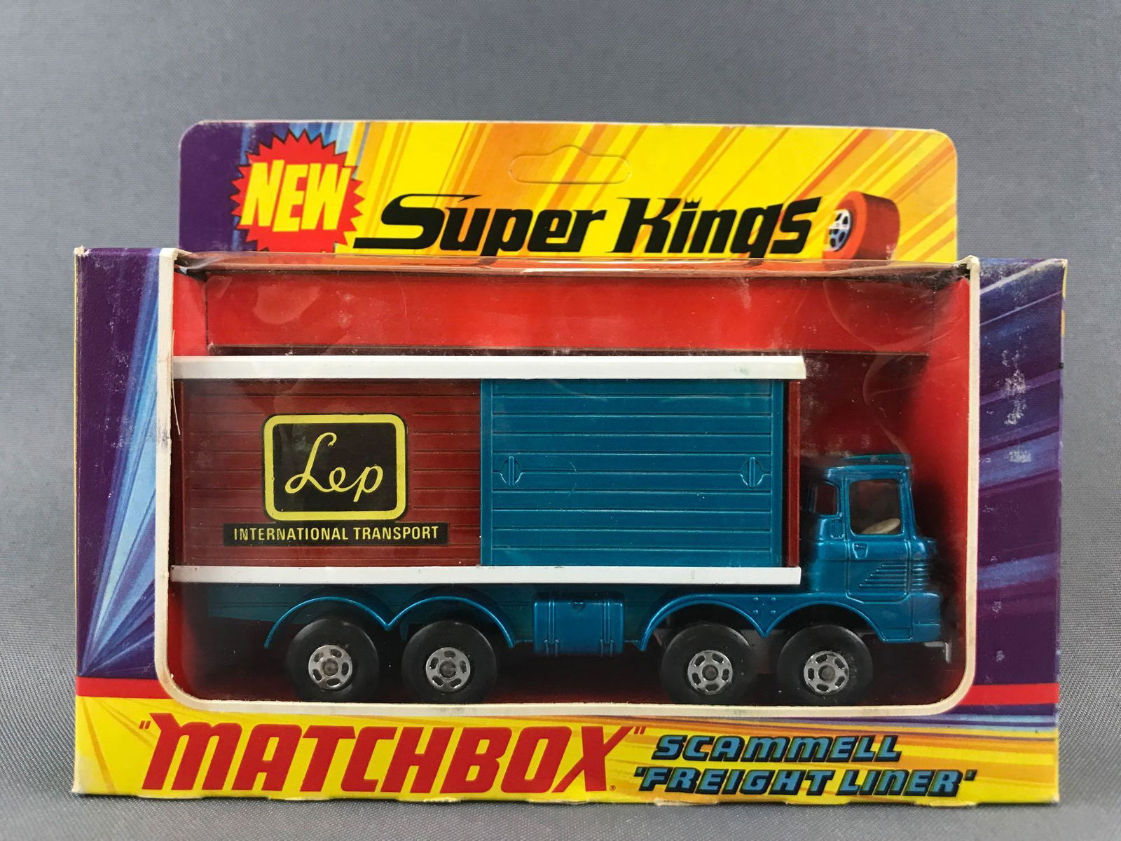 Matchbox Super Kings K-14 Scammell Freight Liner: Lep International Transport decals. A Lesney Product. Made in England