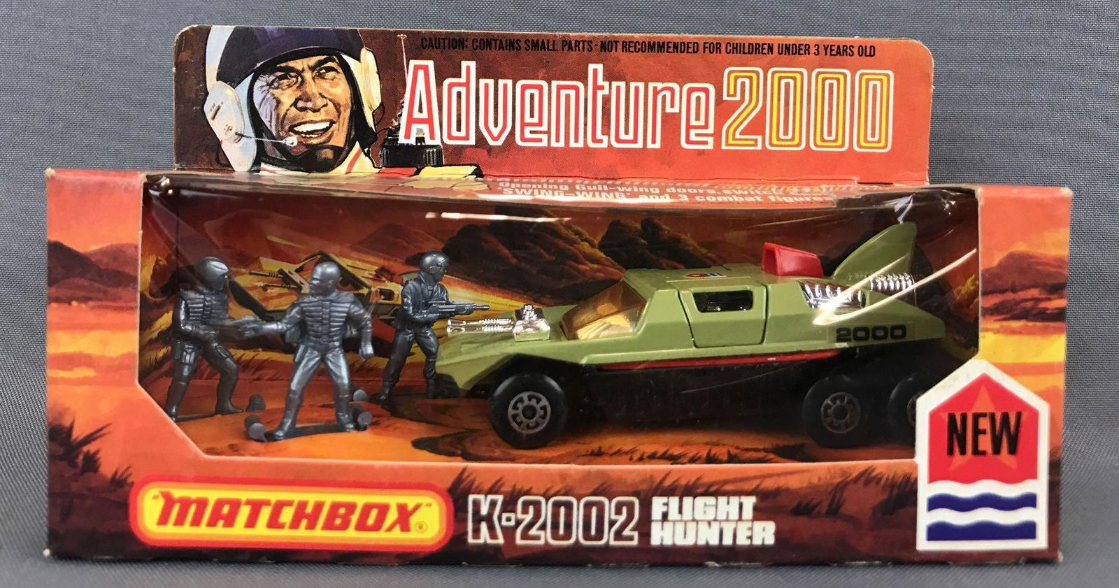 Matchbox Adventure 2000 K-2002 Flight Hunter Die-Cast: New in original packaging. With figurines. A Lesney Product. Made in England