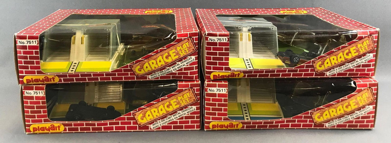 Group of 4 PlayArt Garage Play Set with 2 Die-Cast (1 of 4)