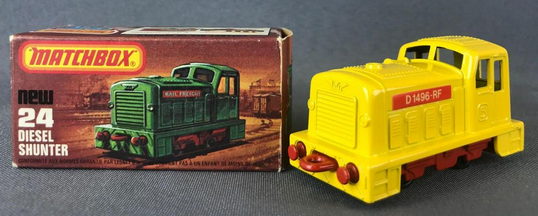 Matchbox Superfast No. 24 Diesel Shunter Die-Cast: Yellow body, red base, BPW. Some box damage. A Lesney Product.Ê, L Box