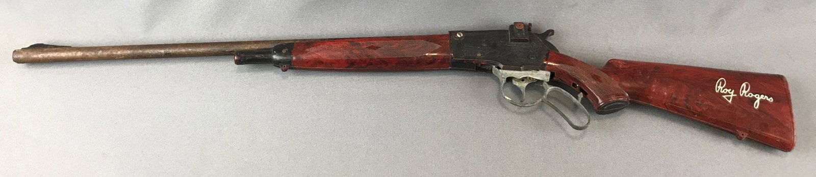 Vintage Roy Rogers Toy Cap Gun Rifle: 34 inches