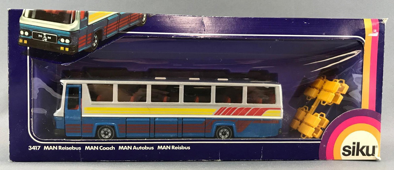 Siku No. 3417 MAN Coach Die-Cast Vehicle in Original: New in original packaging, some damage/shelf wear to packaging
