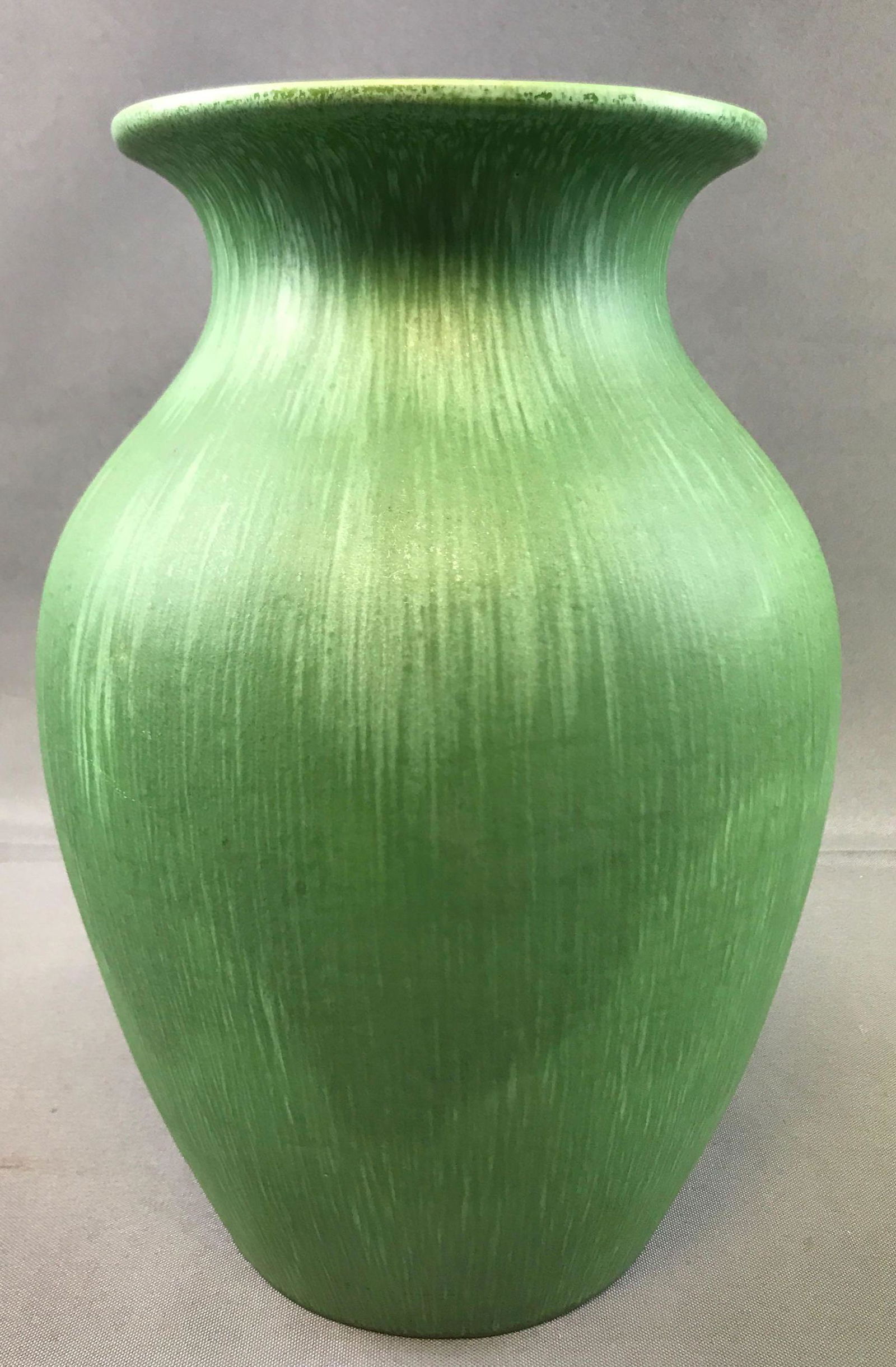 Vintage Art Deco AMACO Textured Green Pottery Vase (1 of 6)