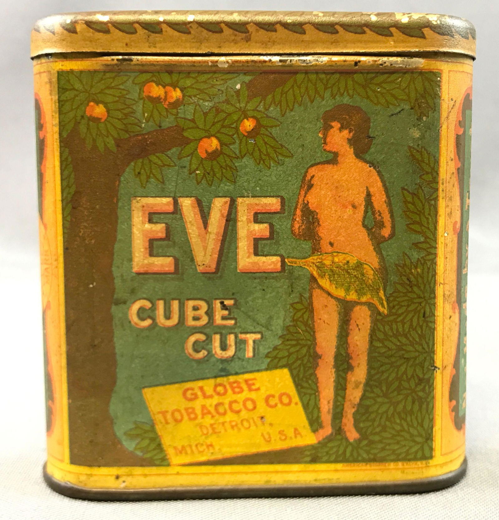 Early (1920s) Tin Lithograph -  Eve Cube Cut Vertical (1 of 4)
