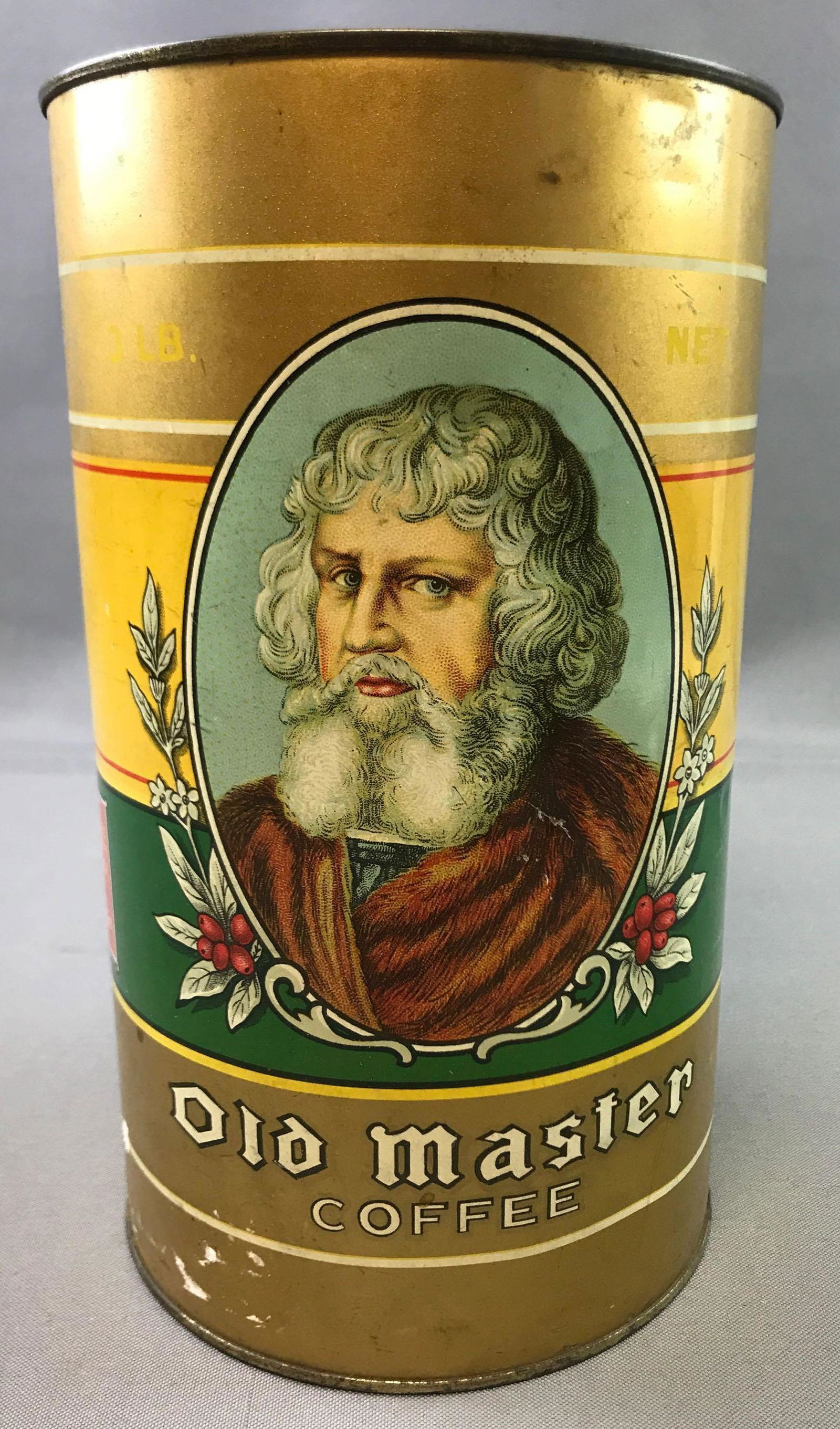 Vintage "Old Master" 3 lb. Coffee Tin (1 of 4)