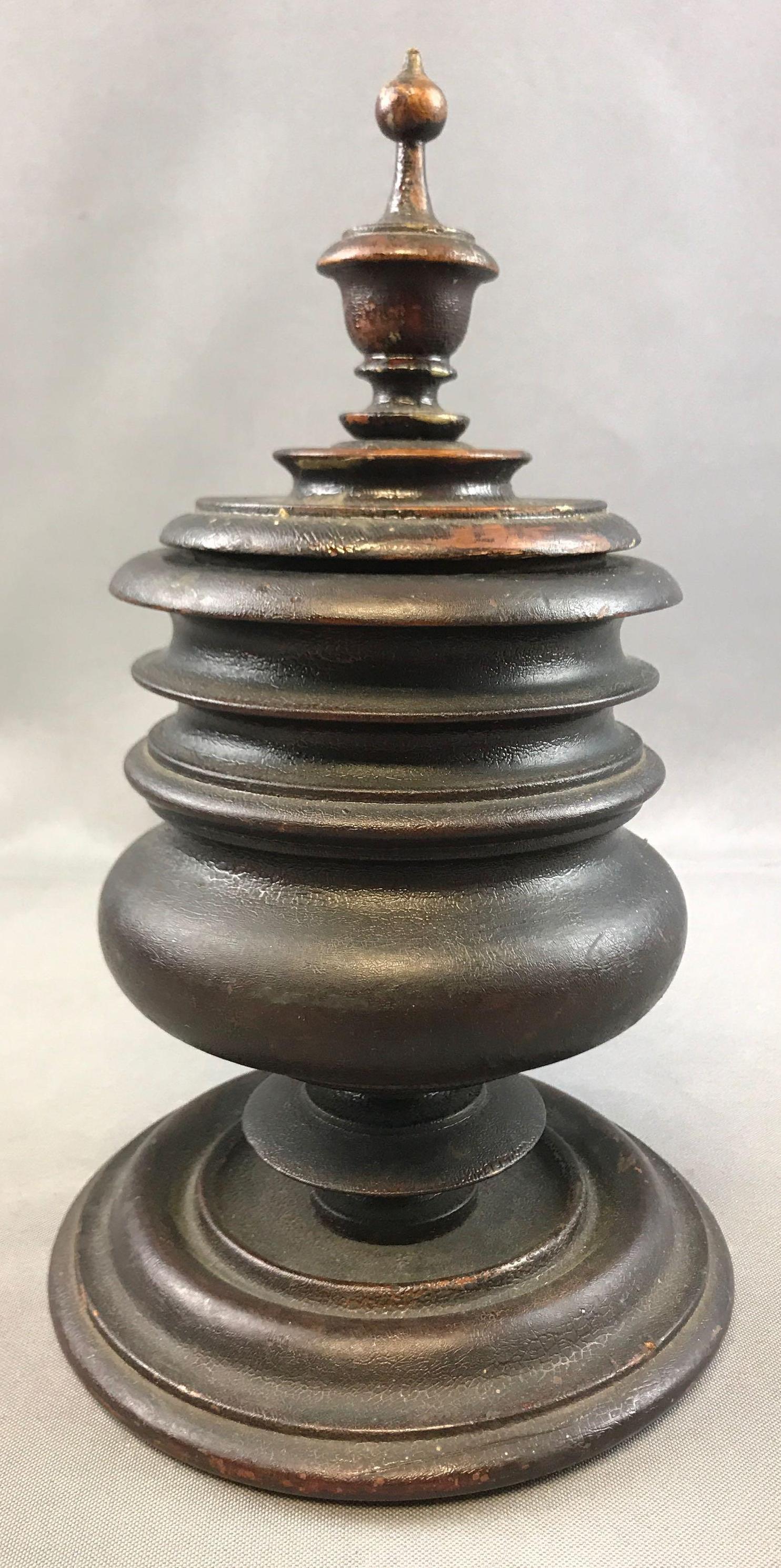 Antique (c.1870s) Treenware : Turned Wooden Lidded (1 of 5)