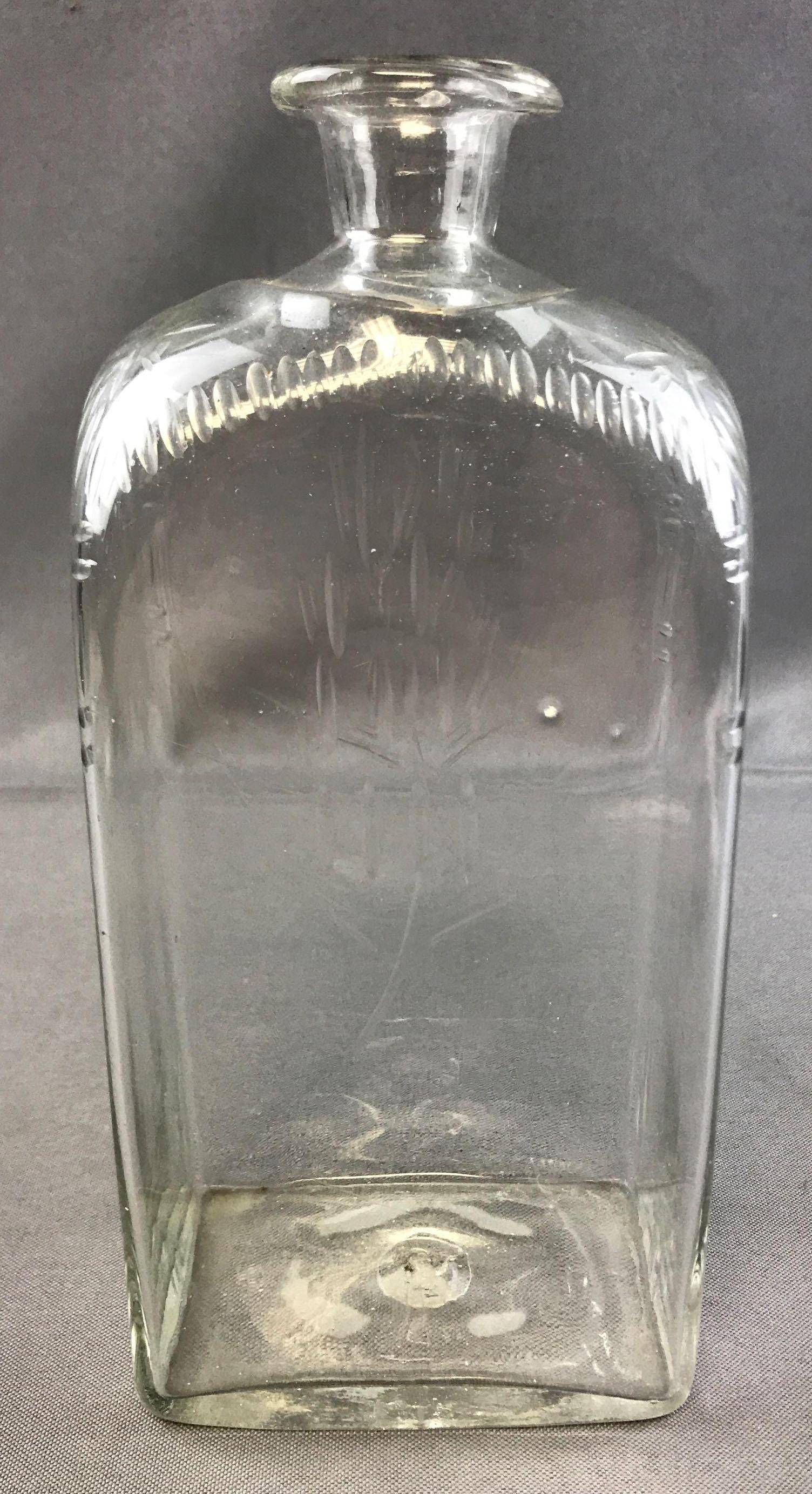 Antique (c.1790s) Blown Decorated Bottle (1 of 4)
