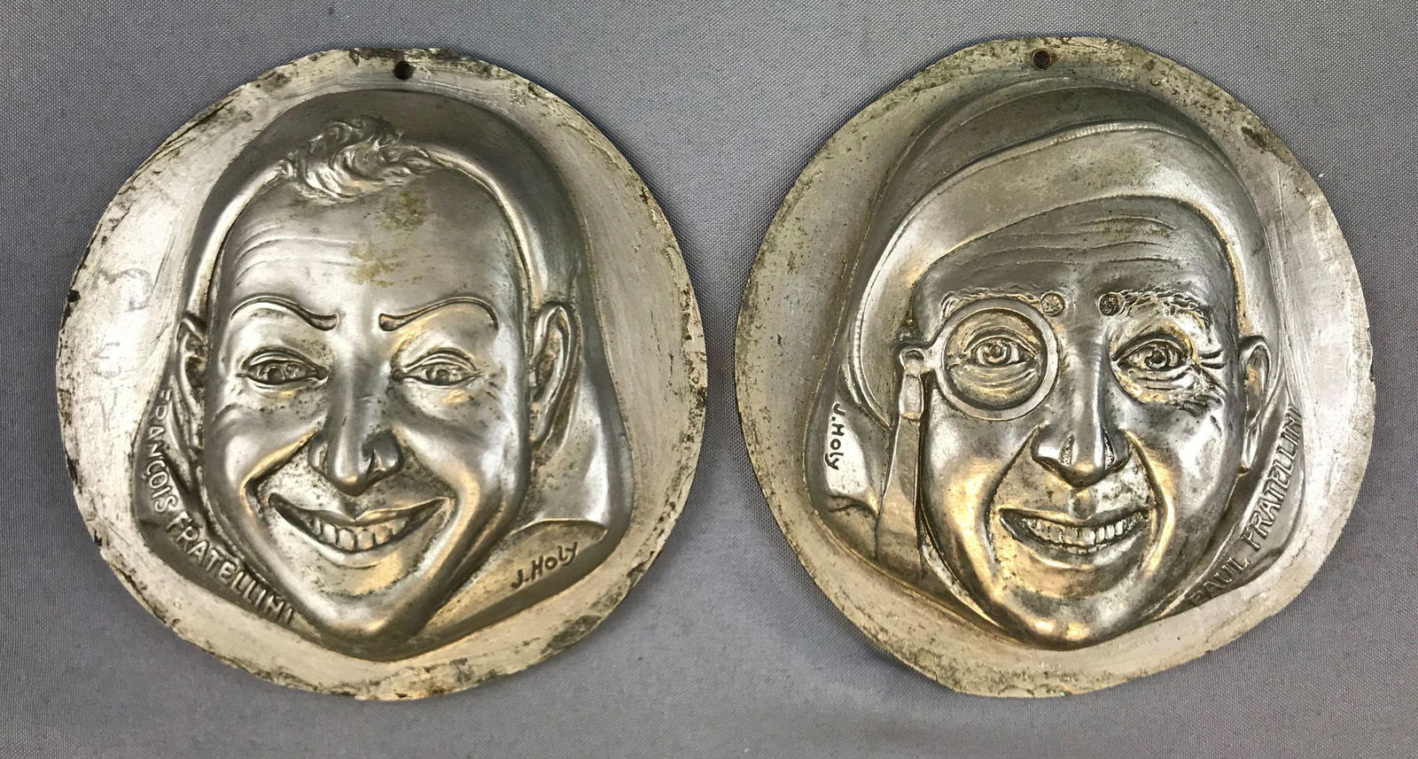 Pair of Antique (1920s) "Fratellini Clown" Chocolate (1 of 2)
