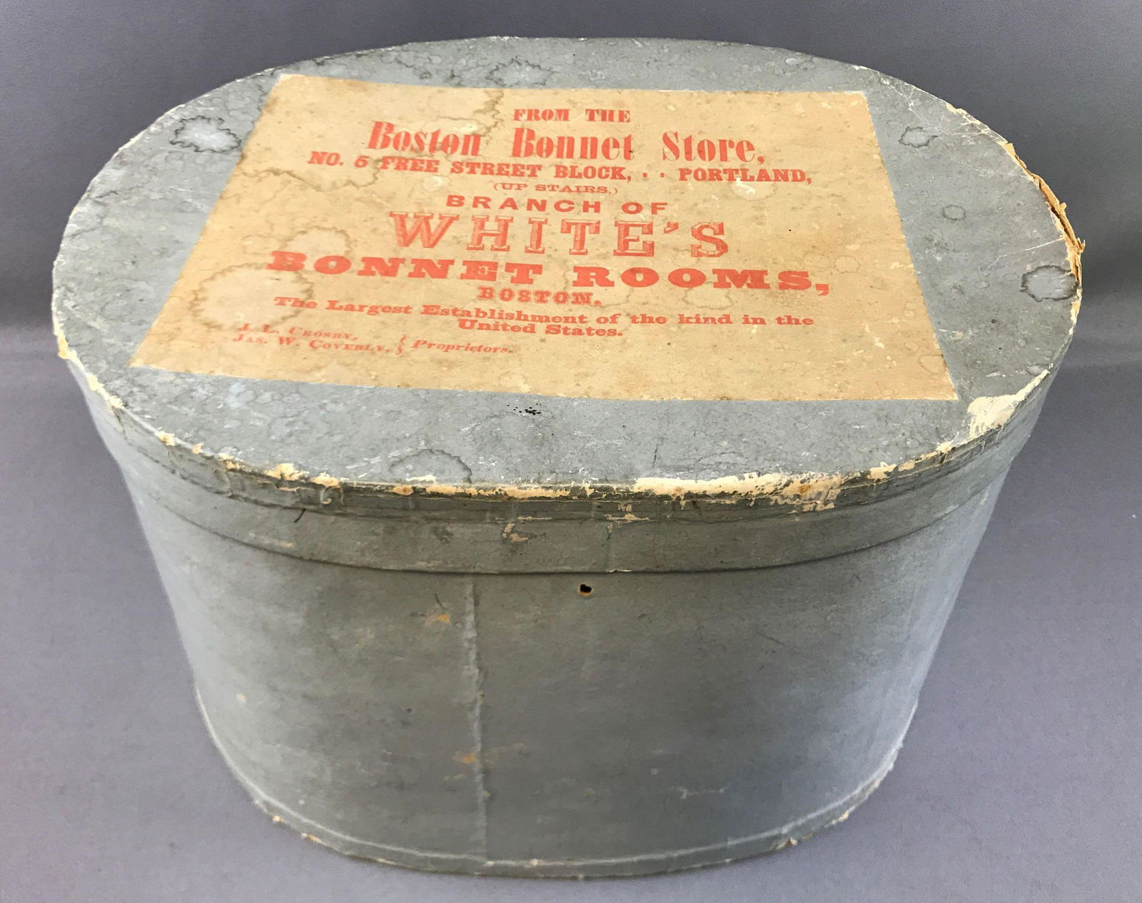 Antique Boston Bonnet Store Hat Box (1 of 4)