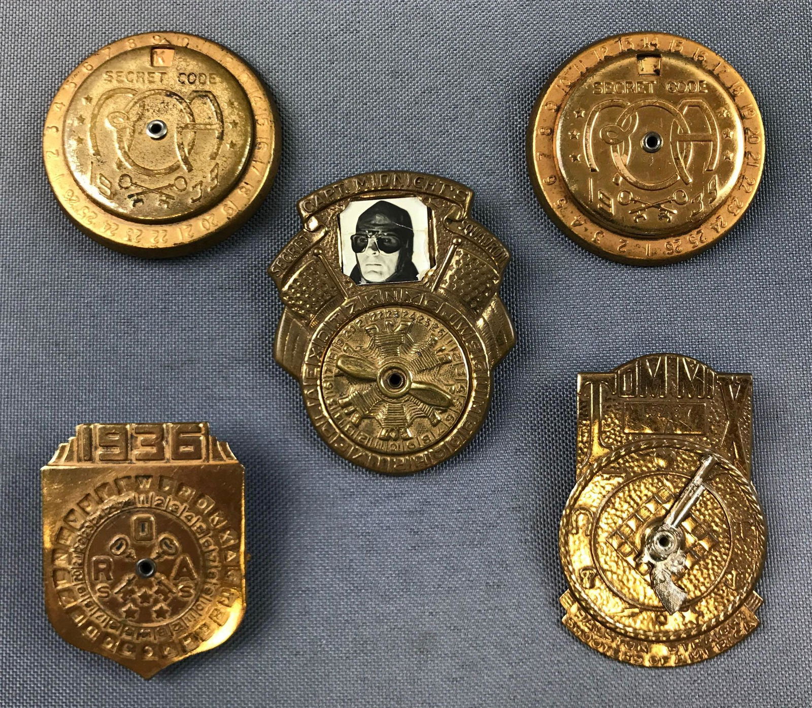 Group of 5 : Vintage Radio Premiums - Cipher Disks (1 of 4)