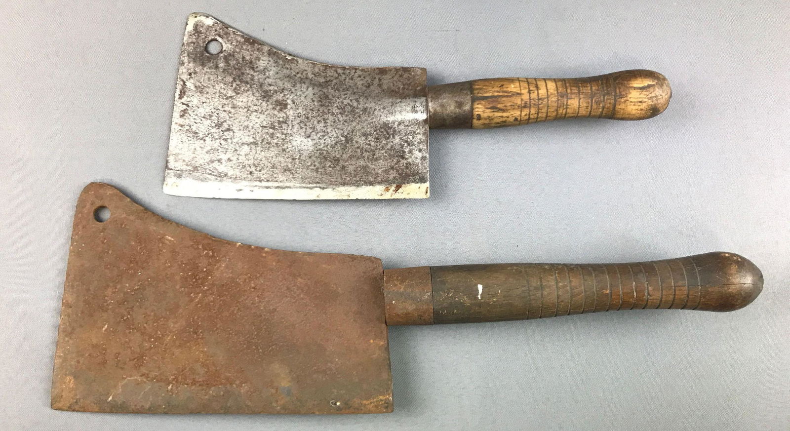Lot of 2 Antique Meat Cleavers w/ Wooden Handles Jun 30, 2020