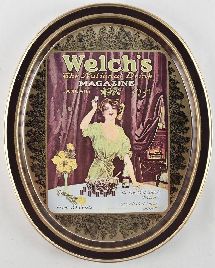 Welch's Advertising Metal Drink Tray: 11 1/2 x 14 1/2 inches