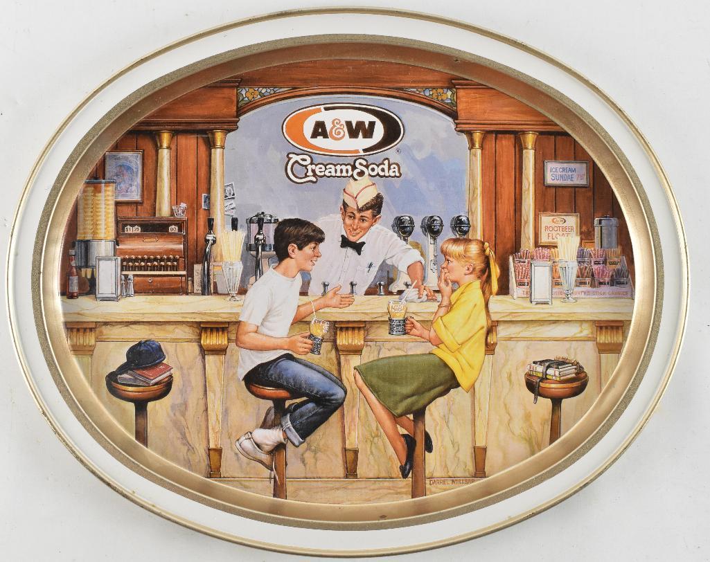 A&W Root Beer Advertising Metal Drink Tray (1 of 2)