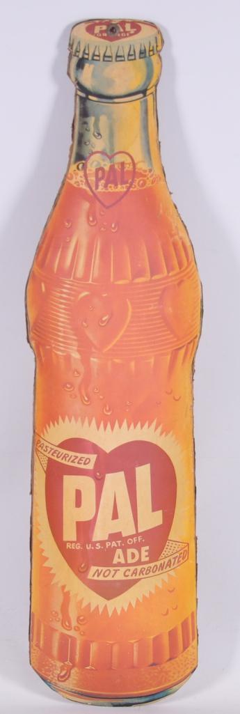 Vintage "Pal Ade" Cardboard Advertising Bottle Sign (1 of 2)