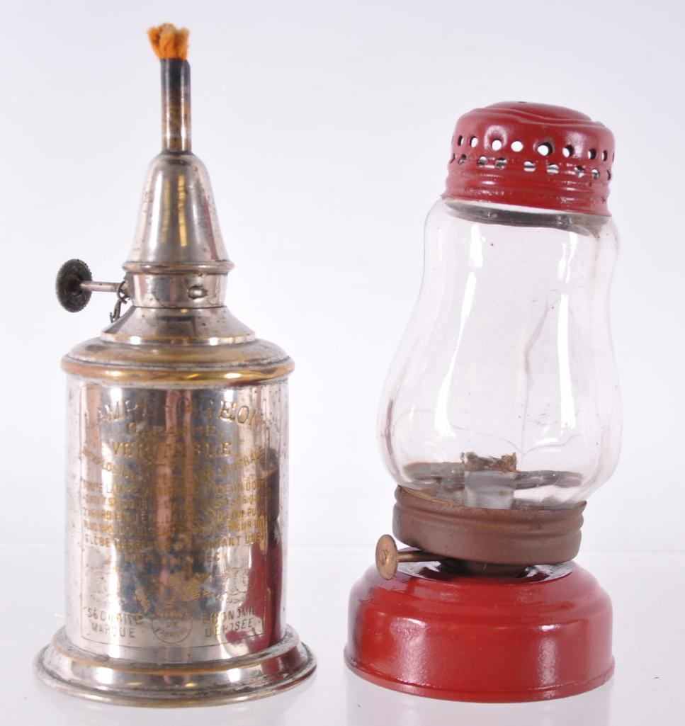Group of 2:  Small Lanterns - Antique (1900) French Oil (1 of 3)
