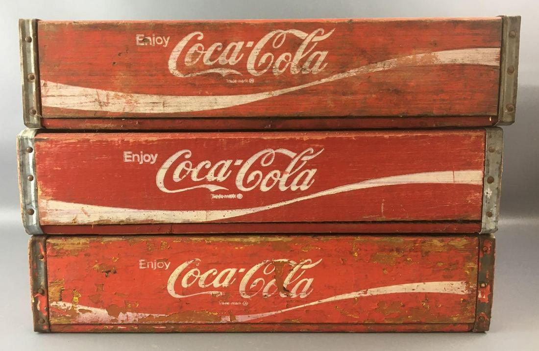Group of 3 : Vintage Coca-Cola Wooden Crate Boxes (1 of 5)