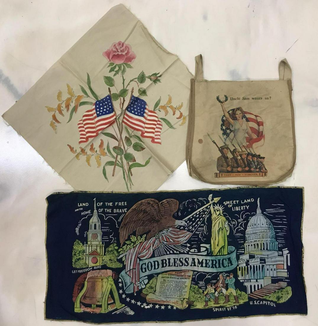 Group of 3 : Vintage Patriotic Printed Fabric Items (1 of 10)