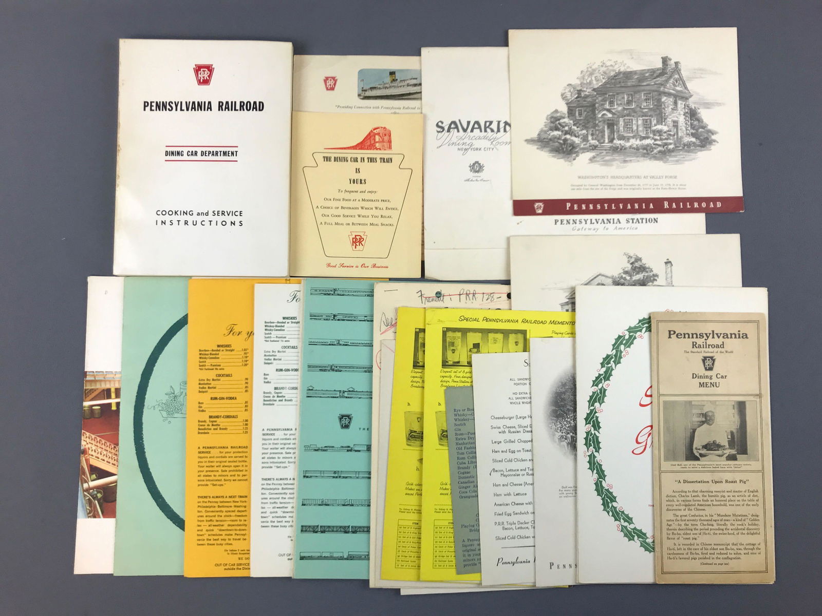 Vintage Group of PRR Menus + Dining Car Department (1 of 6)