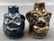 Lot of 2 : Artist Signed Miniature Pottery Face Jugs -