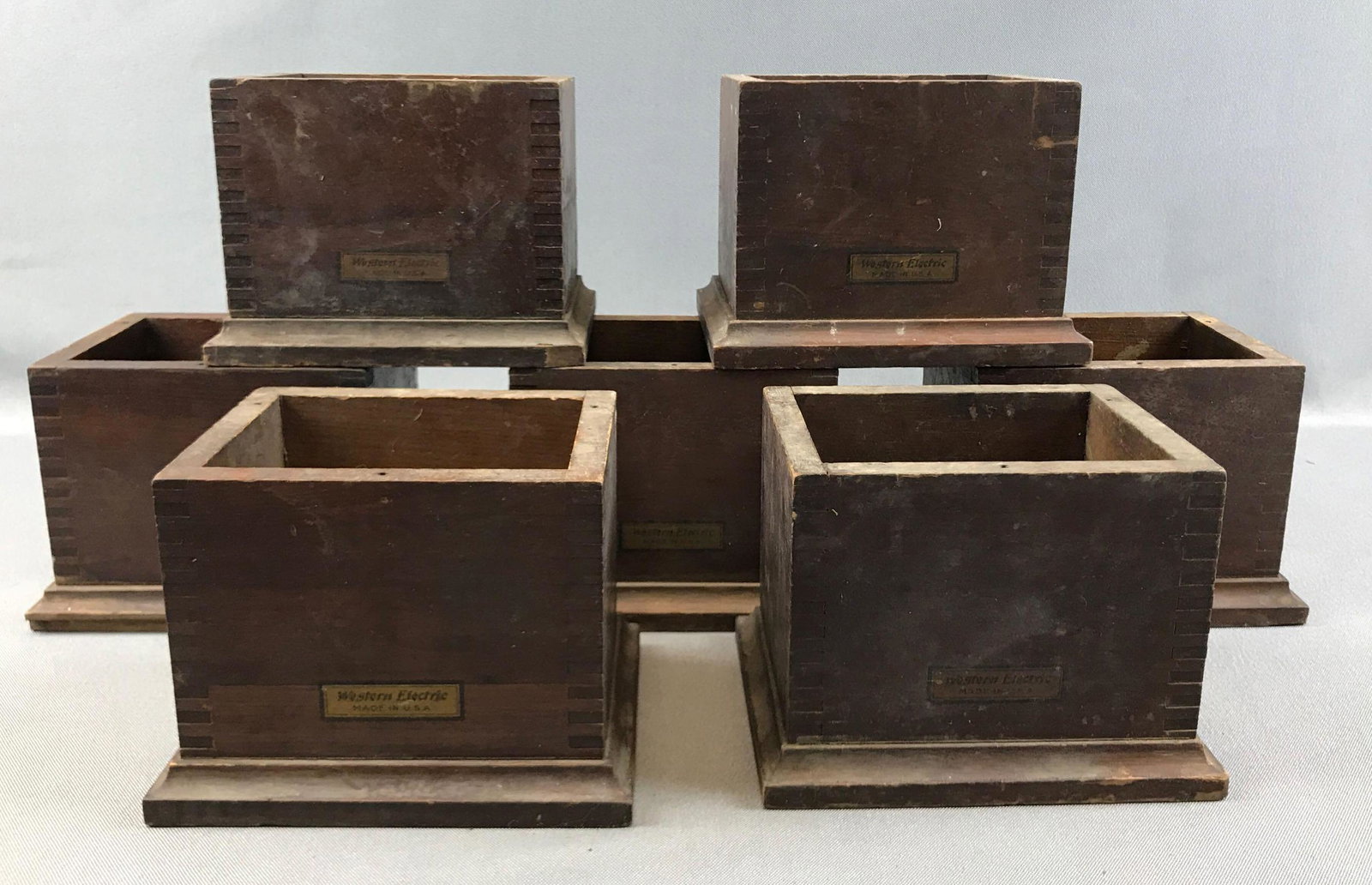Group of 7: Vintage Western Electric Telephone Ringer: Boxes only, no ringer parts. 5 1/2 x 4 inches