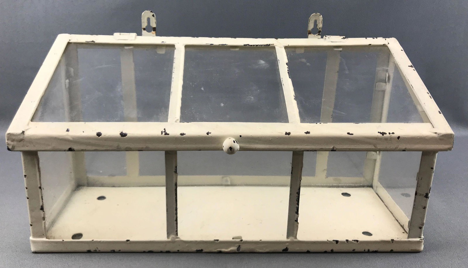 Vintage Metal and Plastic Walled Container - Terrarium: 16 x 5 1/2 x 8 inches