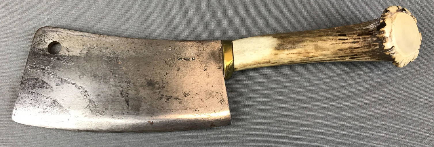 Vintage "briddell" No. 900 Meat Cleaver W/ Antler