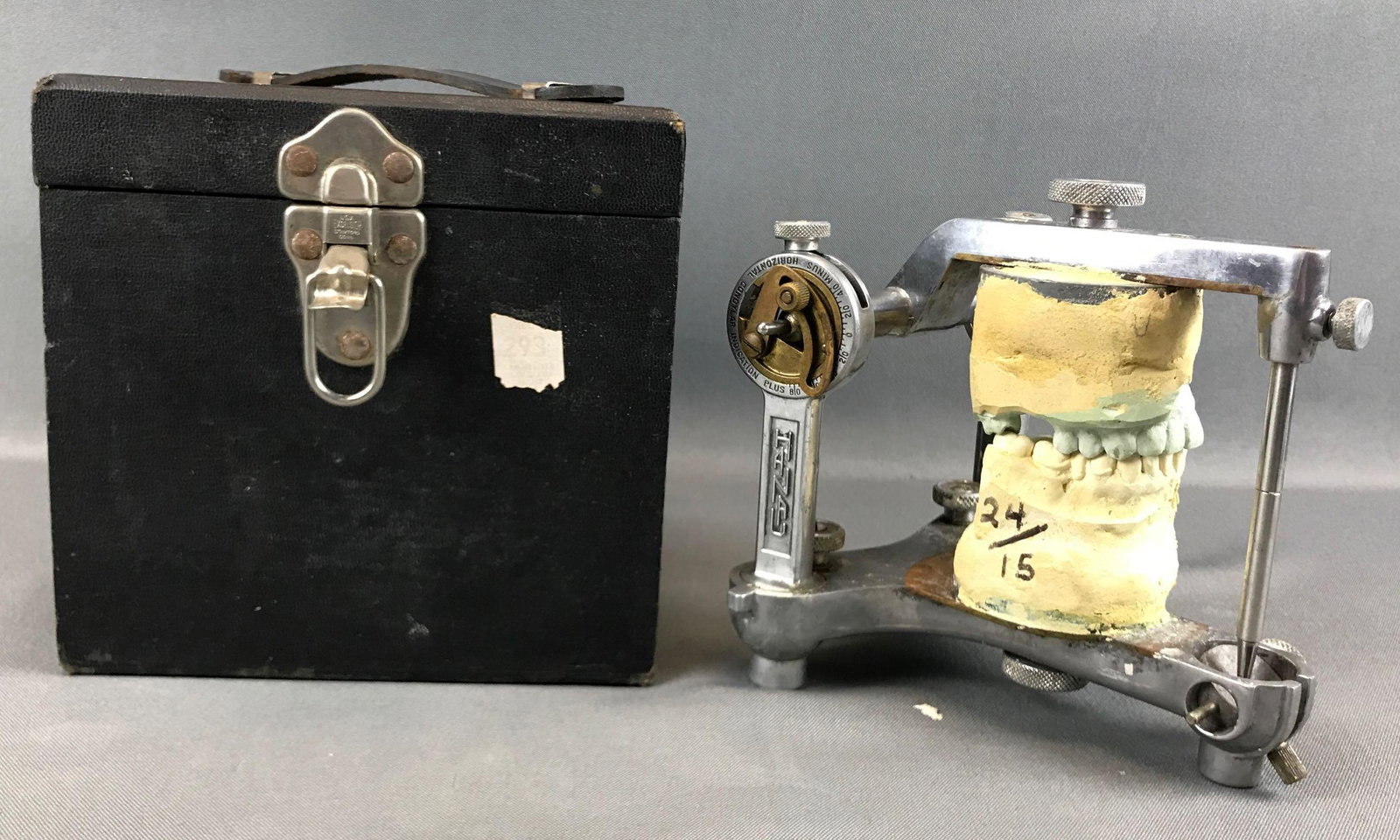 Vintage Dental Tools + Casting w/ Box: Box is 6 3/4 x 7 x 6 1/2 inches