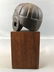 Vintage Cast Iron Football Helmet on Base - 3
