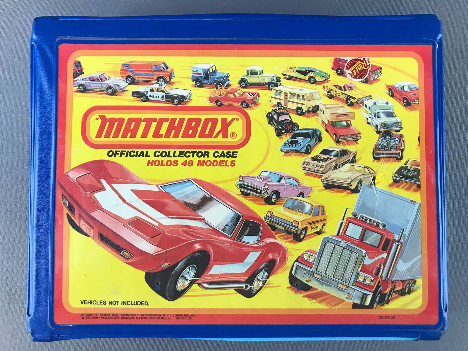 1980 Matchbox Official Collector Case and Contents-48: Case measures 12.75x10x3 inches. Some damage at handle