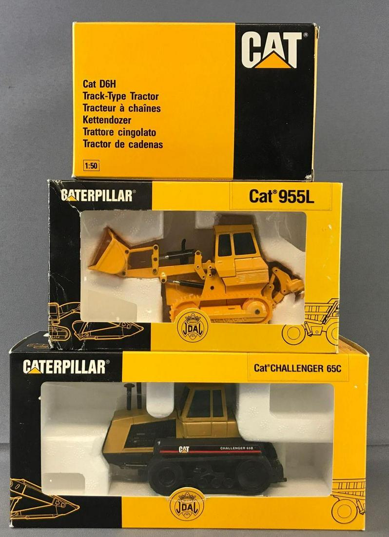 Group of 3 Joal/Conrad Die-Cast Vehicles in Original: Includes Conrad Cat D6H, Joal No. 213 Cat 955L Track-Type Loader, and No. 233 Cat CHALLENGER 65C Agricultural Tractor