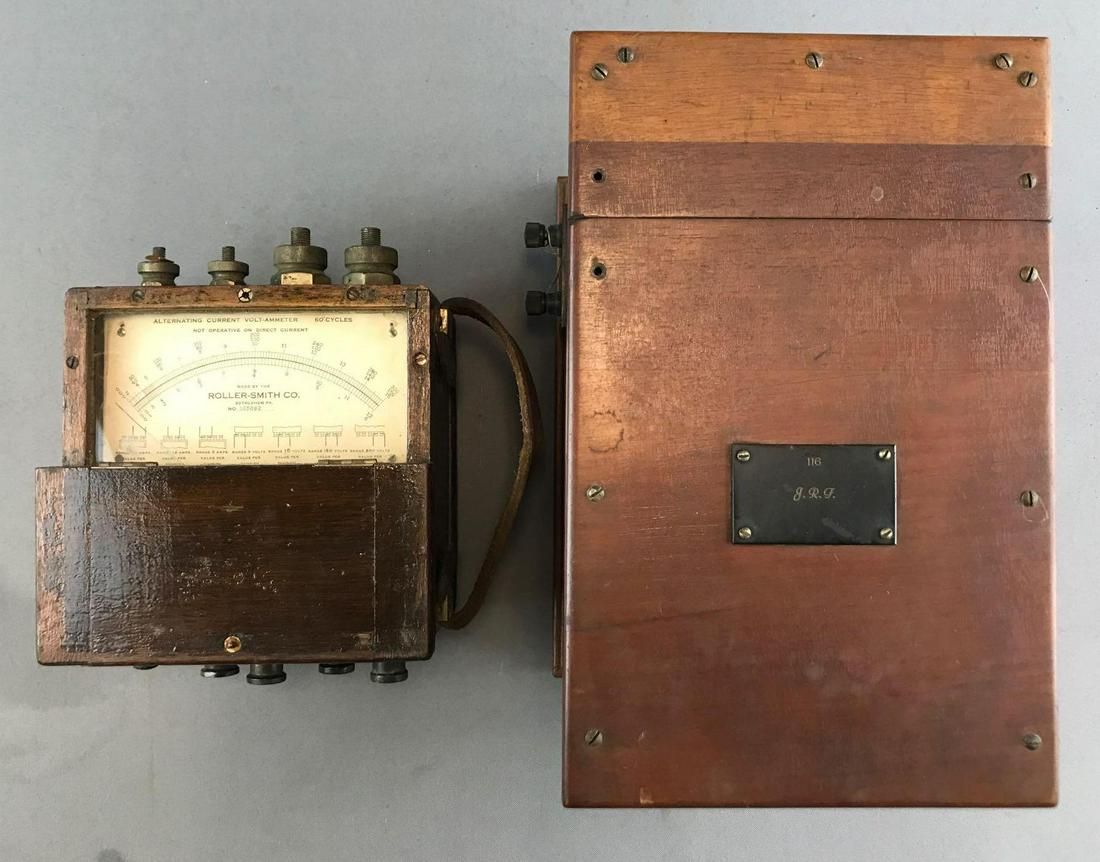 Group of 2 Pieces : Vintage Testing Equipment/Wooden (1 of 8)