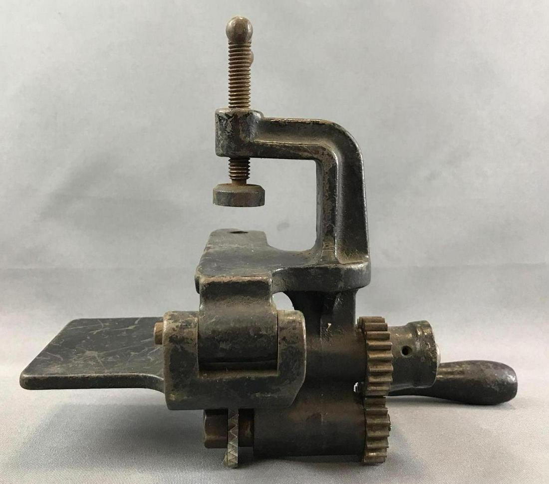 Vintage Bookbinder's Cast Iron Bench Mounted Embossing (1 of 7)