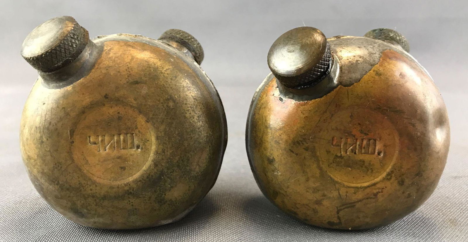 Group of 2 : WWII Era Soviet Russian Brass Two-Spout (1 of 9)